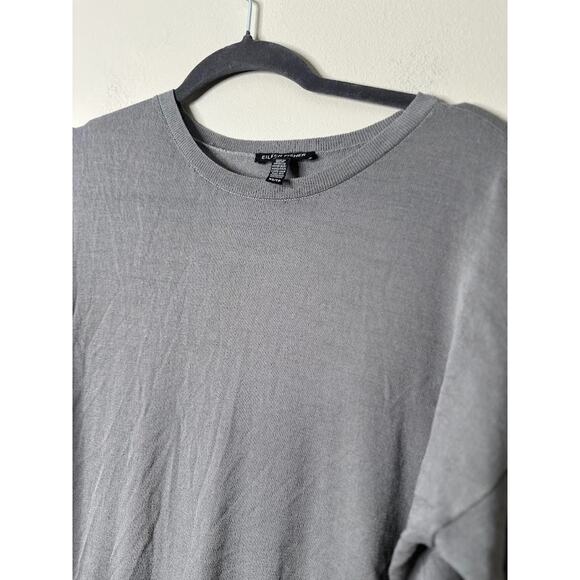 Eileen Fisher Tunic Top Size XS Oversized Gray Tencel Semi-Sheer Minimalist - Picture 2 of 5